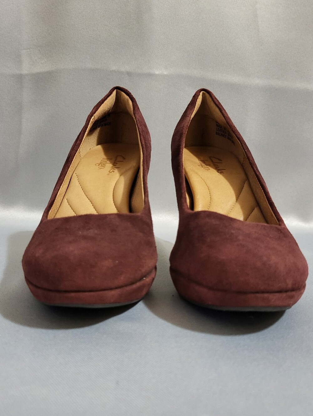Clarks Indigo Wessex Wyvern Suede Pumps High Heel Shoes Sz 6.5 M Burgundy Glam - Picture 6 of 13